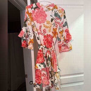 Petal and Pup Floral Ruffle Sleeve Dress